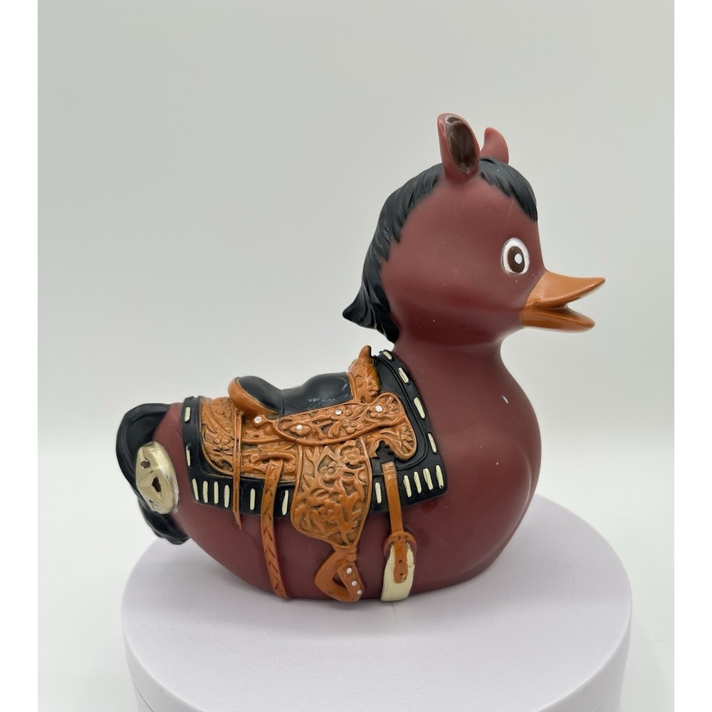 Vintage 2000 Rubba Ducks Giddy-Up Horse Cowboy Saddle Rubber Duck Collectible
